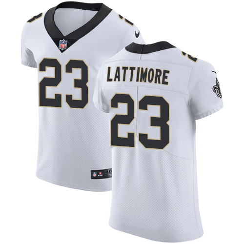 Nike Saints #23 Marshon Lattimore White Men's Stitched NFL Vapor Untouchable Elite Jersey - Click Image to Close